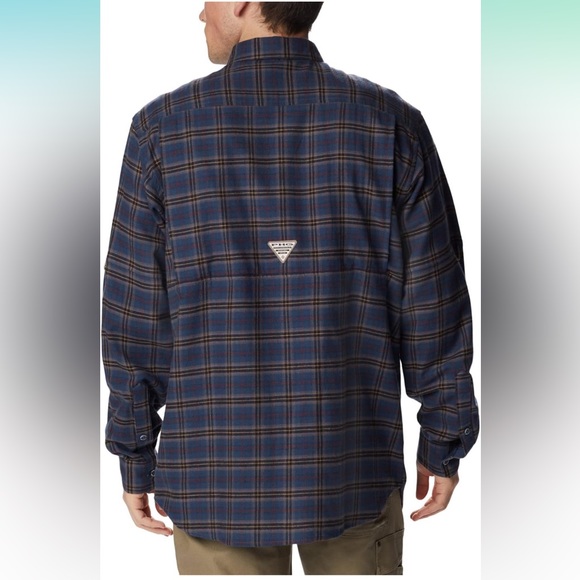 NWT Columbia Men's Sharptail Flannel in Zinc Fieldwork Ombre, X-Large - Picture 2 of 8